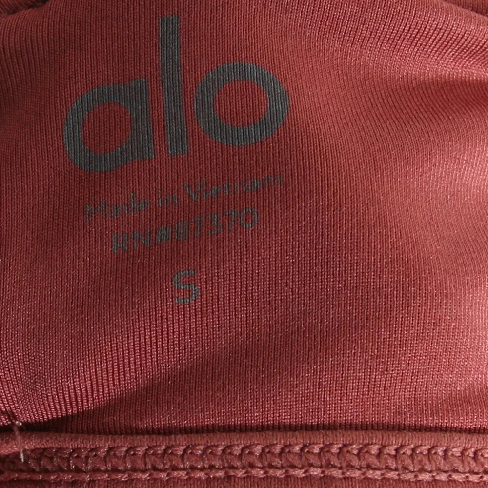 ALO Yoga Starlet Lace Up Front Bra Halter High Neck Earth Strappy Size Small